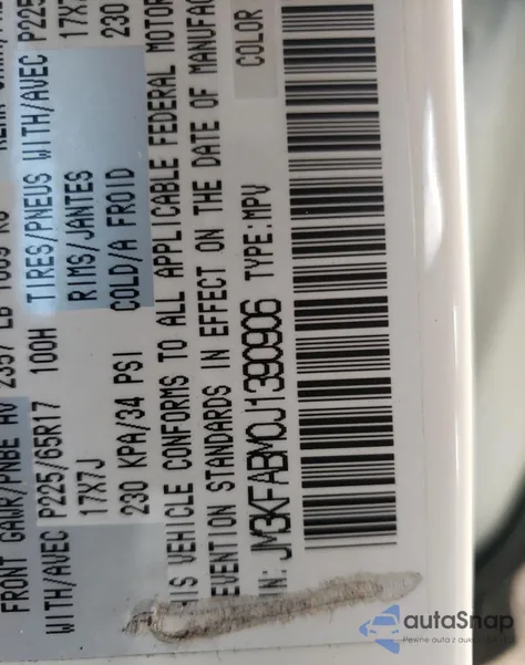 2018 Mazda Cx-5 Sport z USA, uszkodzony, nr VIN JM3KFABM0J1390906